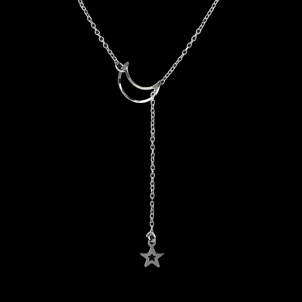Fashion Moon Star Pendant Choker Necklace Alloy Zinc Chain Necklace Necklace for Women Party Jewelry Archery Necklace