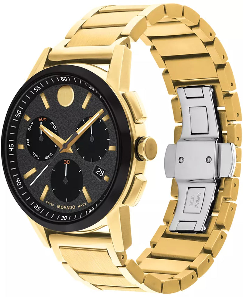 Men'S Museum Sport Swiss Quartz Chronograph Gold-Tone PVD Watch 43Mm